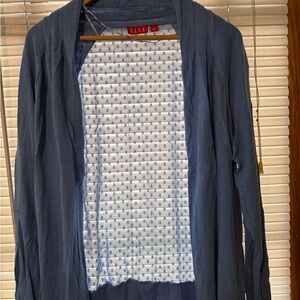 Elle Light Blue Knit Cardigan with Polka Dot Lining